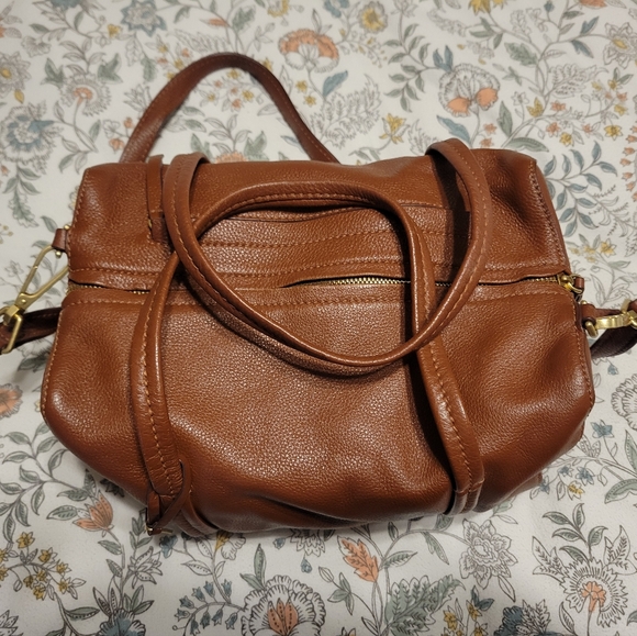 Vera Bradley Brown Leather Mallory Sachel - Picture 3 of 13